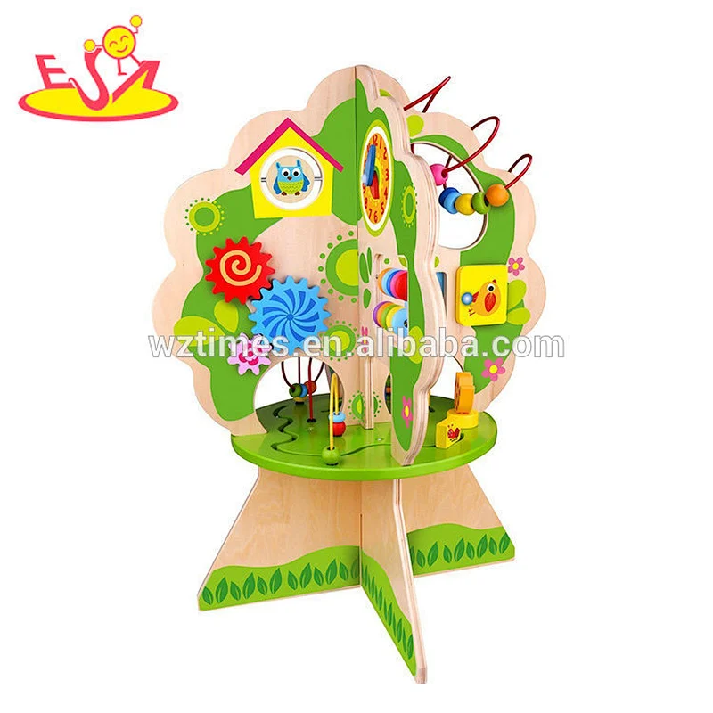 2018 Cheapest tree design wooden bead maze toy for training kids intelligent W11B182
