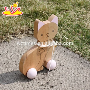 2018 wholesale kids wooden cat toy car funny baby wooden cat toy car high quality children wooden cat toy car W05B140
