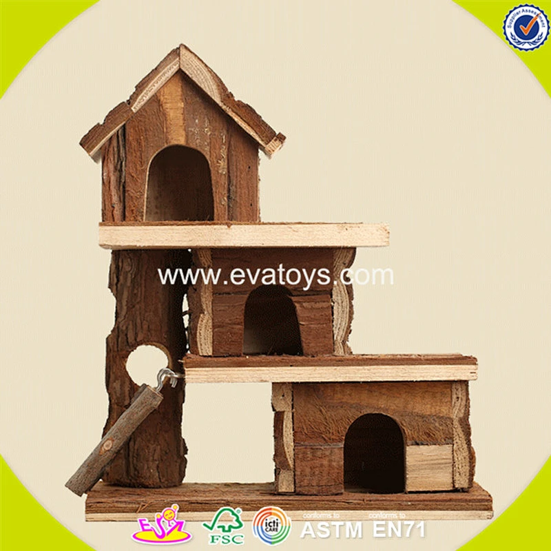 2018 New design wooden hamster pet house mini wooden hamster pet house W06F017