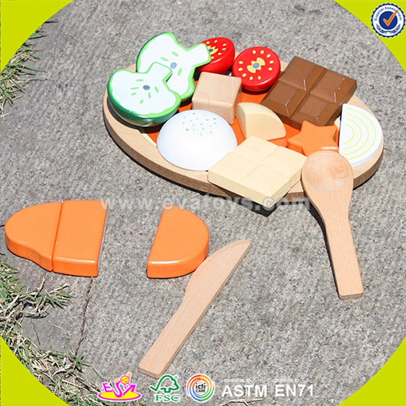 wholesale colorful cutting cake toy best wooden cutting cake toy top sale strawberry shortcake cutting toy W10B036