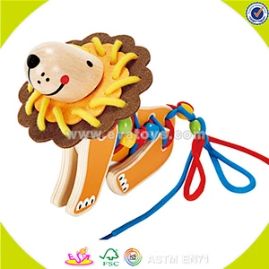 wholesale fashion kids wooden threading toy best sale children wooden threading toy W11E045