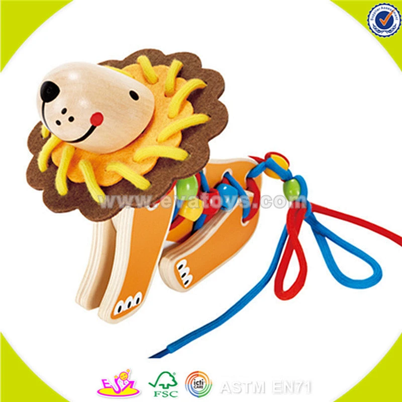 wholesale fashion kids wooden threading toy best sale children wooden threading toy W11E045