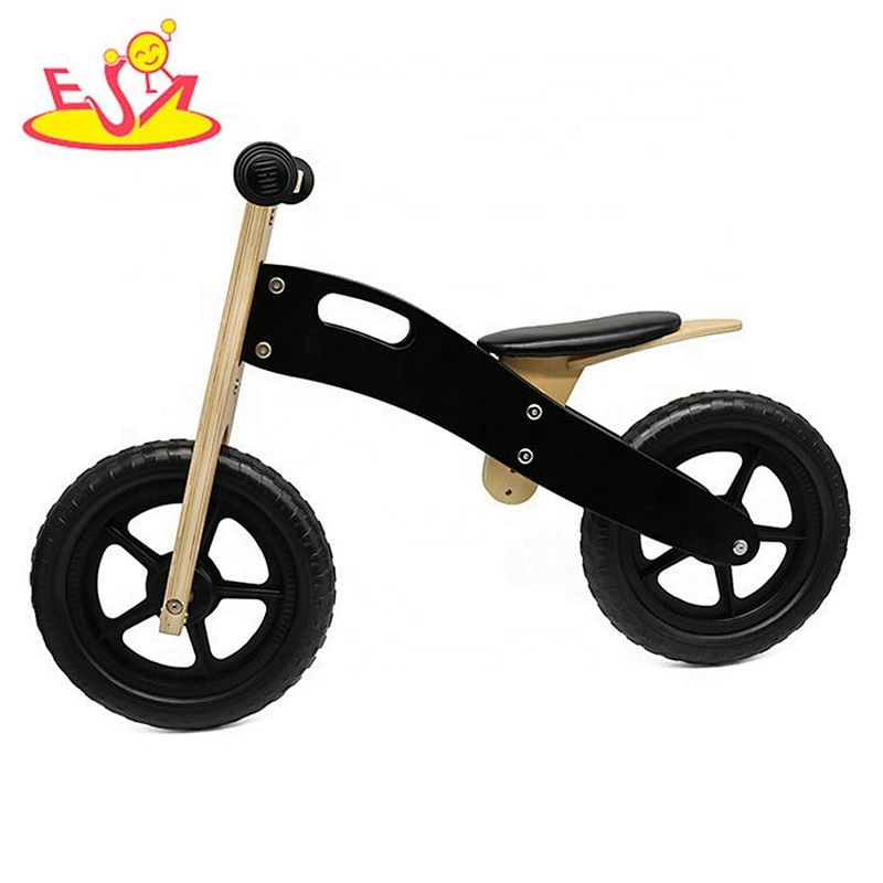 New design black wooden small balance bike for kids W16C216