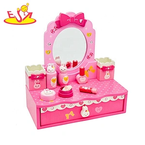 Pretend play wooden toy dresser for kids make up W10D213