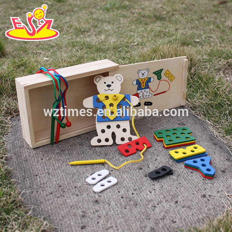 2018 venta al por mayor de madera diy juguetes educativos bebé de madera diy juguetes educativos threading diy juguetes de madera educativos W11E052