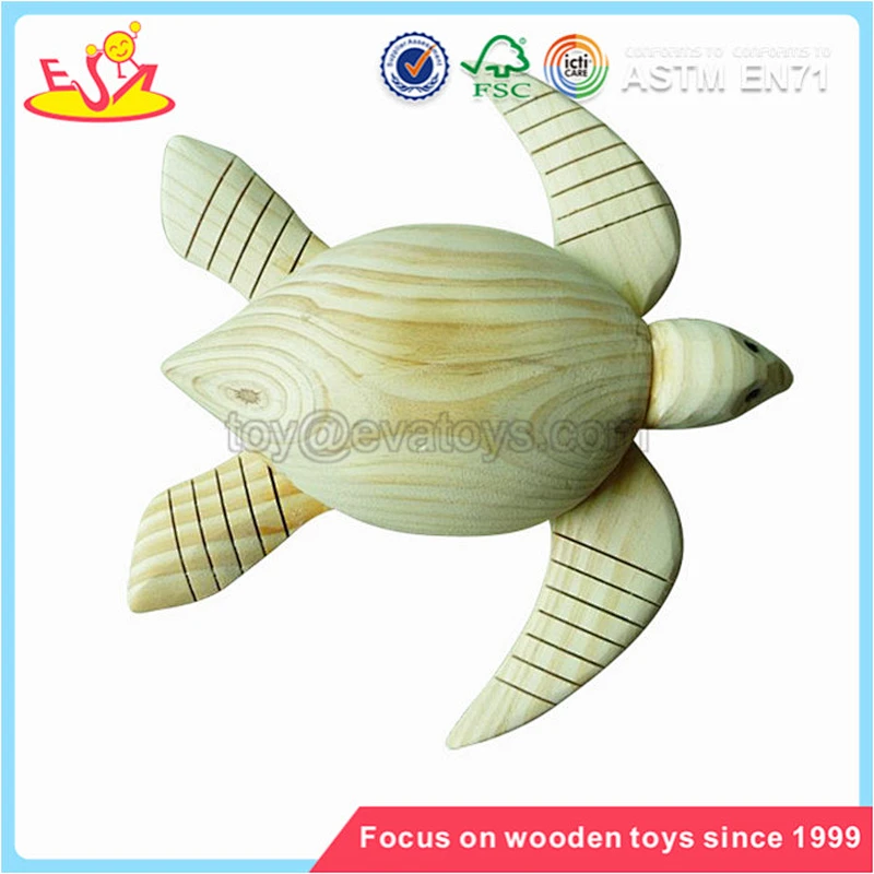 Wholesale lovely cartoon wooden mini fish toy creative customized wooden mini fish toy W03A018