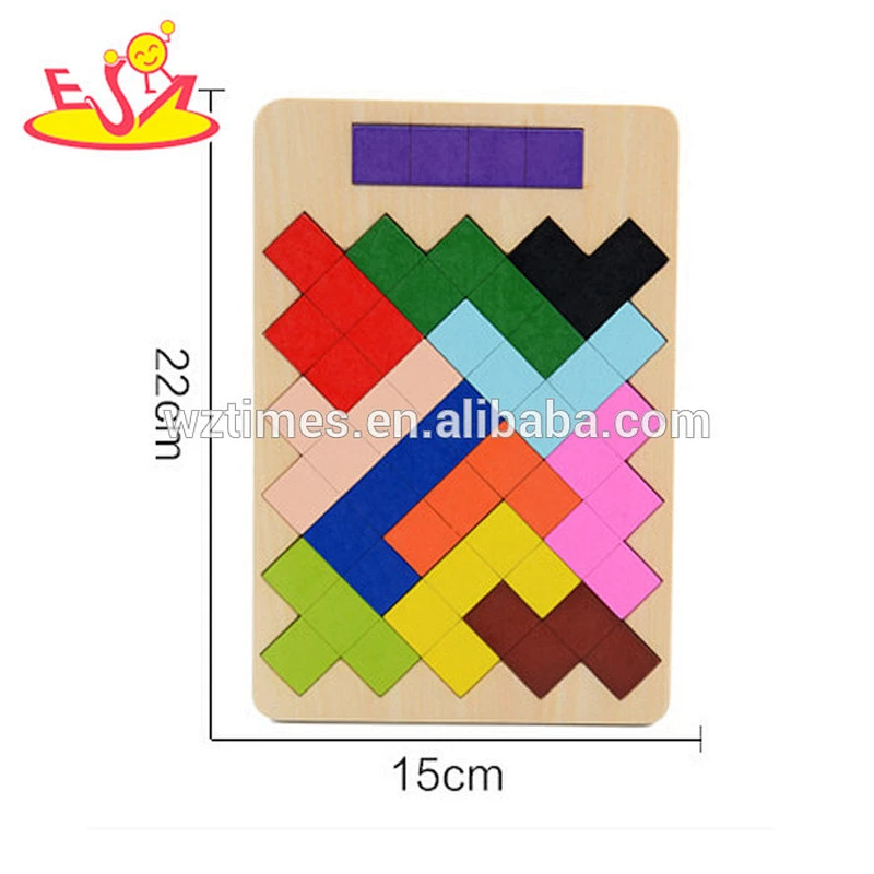 2018 Wholesale high quality wooden triangle puzzle for kids education W14A167