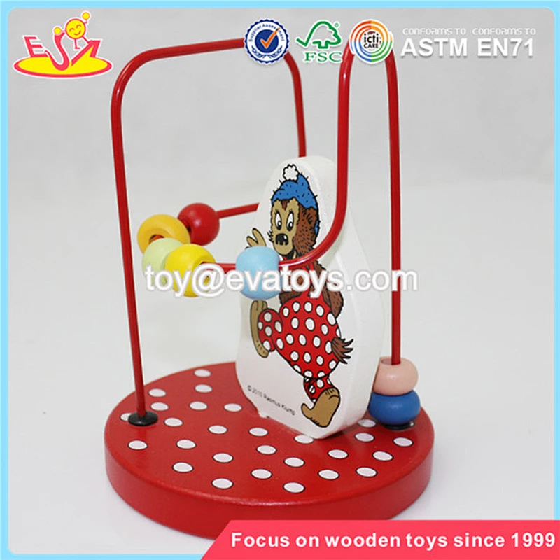 Wholesale funny educational baby wooden beads toy top fashion kids wooden beads toy W11B054