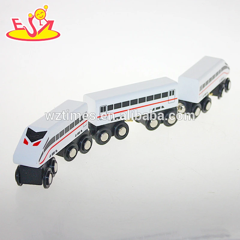 Wholesale newest product children wooden high speed train set toy bring fun W04A130
