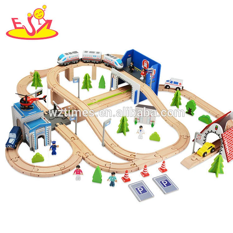 Wholesale personal 149 pcs wooden train tracks toy for baby W04C082