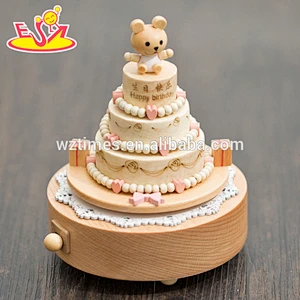 Wholesale telephone booth wooden handmade music box top fashion children wooden handmade music box W07B054