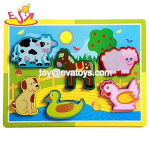 2019 New sale educational wooden jigsaw puzzles for kids W14A224