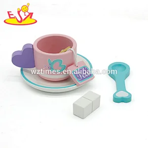 New arrived pretend play wooden toy tea set for kids W10B197