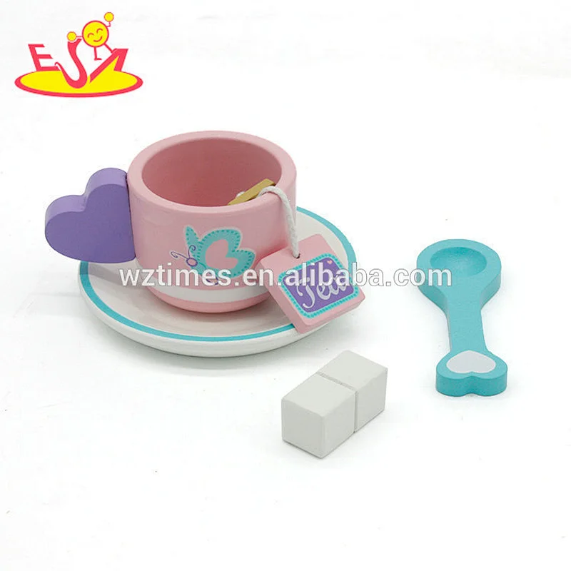 New arrived pretend play wooden toy tea set for kids W10B197