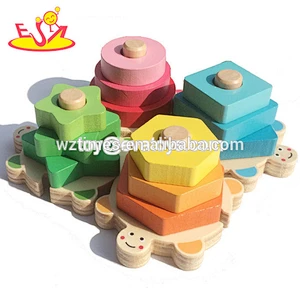 Wholesale educational toy wooden shape matching game for baby learning shapes and colors W13E074