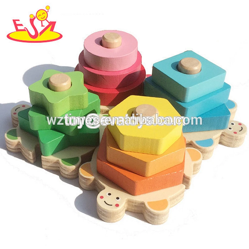 Wholesale educational toy wooden shape matching game for baby learning shapes and colors W13E074