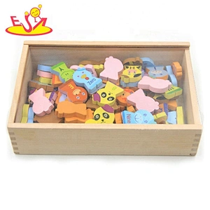 New arrival 100PCS educational wooden animal blocks for kids W15A077