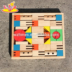 2018 New design 40 pieces educational kids wooden building block with box W13A114
