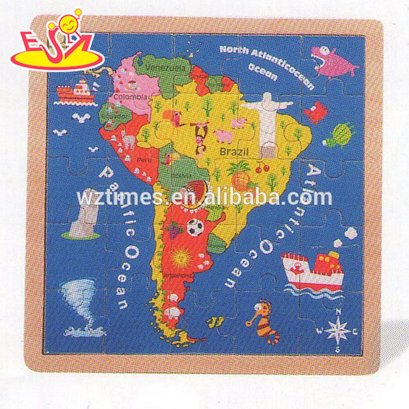 wholesale baby wooden map jigsaw puzzle fashion kids wooden map jigsaw puzzle children wooden map jigsaw puzzle W14C141