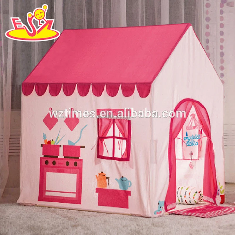 wholesale portable kids playhouse cotton girls play tent best sale indoor pink girls play tent W08L007