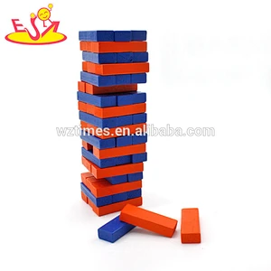 Wholesale classical style wooden two colors bricks stacking game toy W13D164-Z
