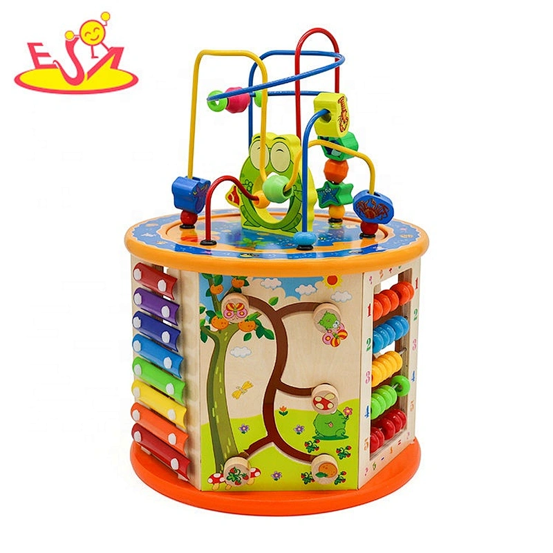 New arrival educational wooden infant activity cube for preschoolers W11B153C