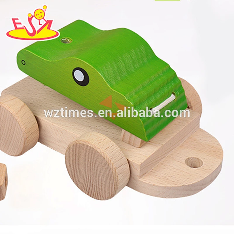 2018 wholesale kids wooden pull animal toy best children wooden pull animal toy W05B121