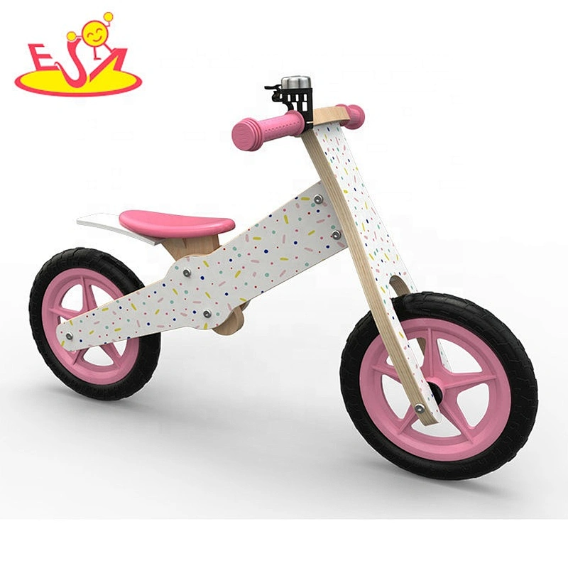 New design girls white wooden toy bike for wholesale W16C273