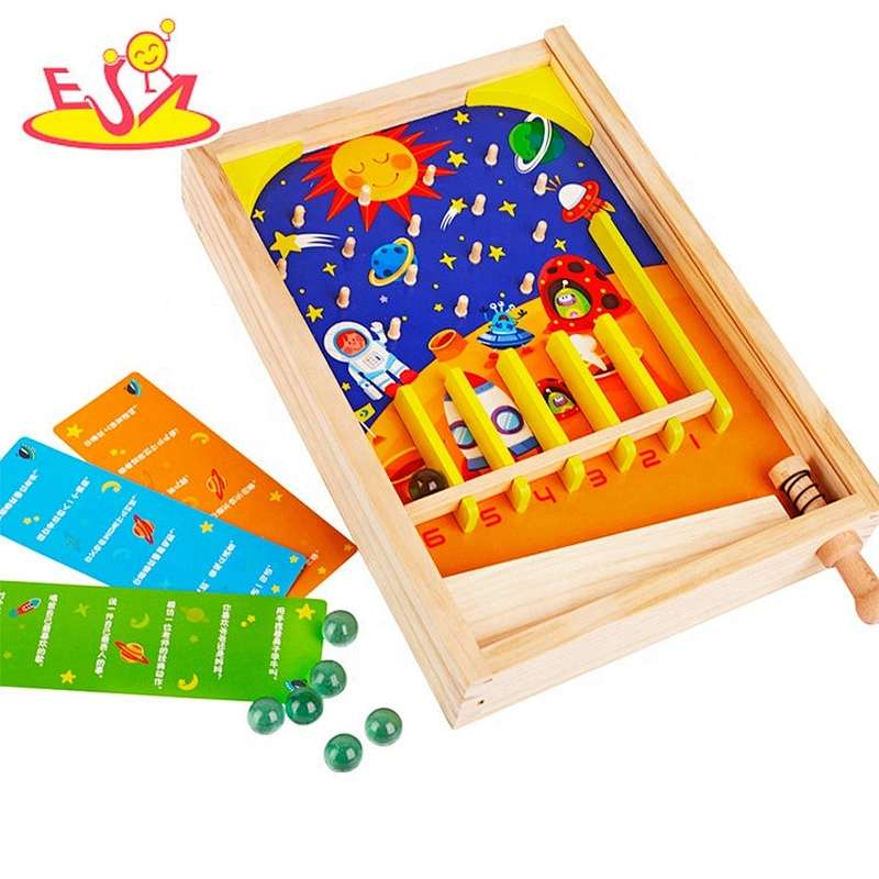Top fashion educational wooden mini pinball game for kids W01A346