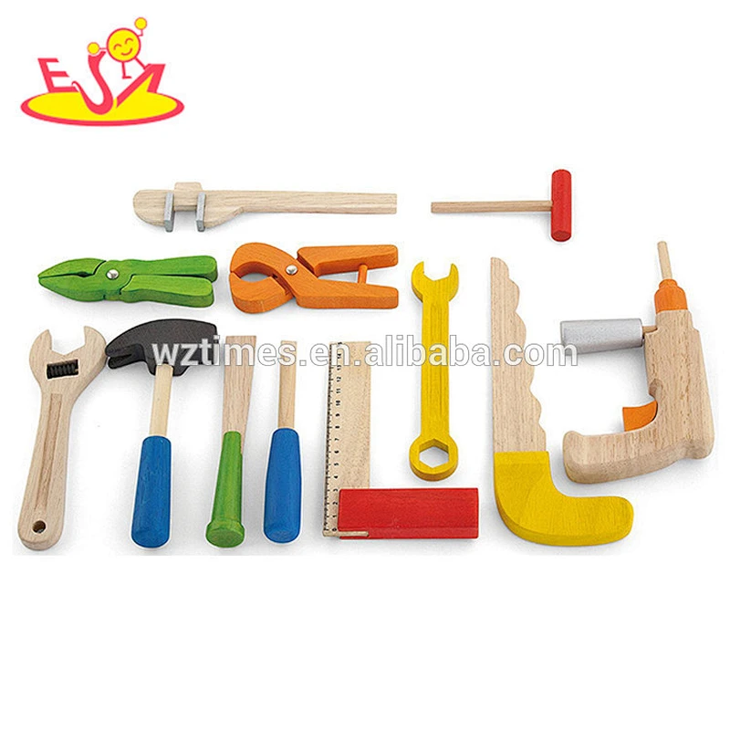 Venta al por mayor de bricolaje niños niños caja de herramientas de madera de juguete más popular bebé caja de herramientas de madera juguete W03D018