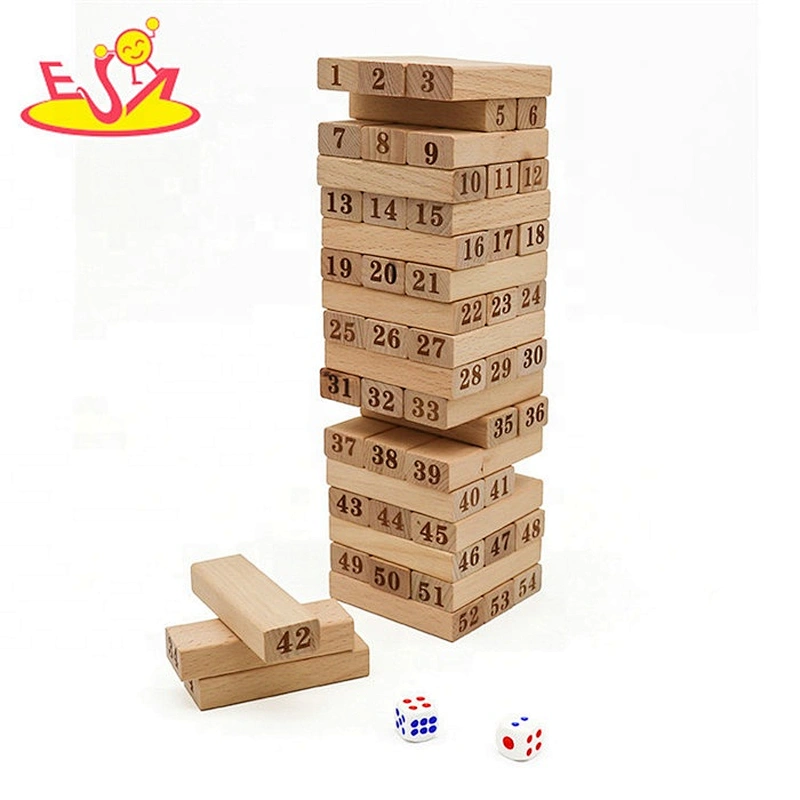 High quality educational wooden tower stack game for kids W13D216