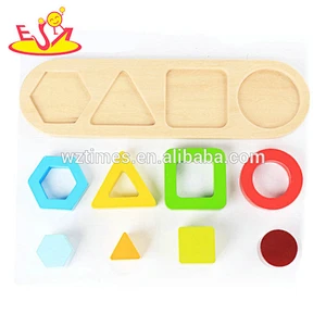 Wholesale educational toy wooden shape matching game for baby learning shapes and colors W13E074