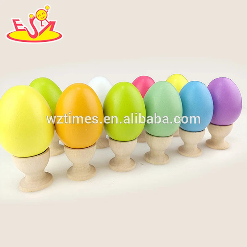 2018 wholesale graffiti wooden easter egg DIY wooden easter egg fashion wooden easter egg W02A139