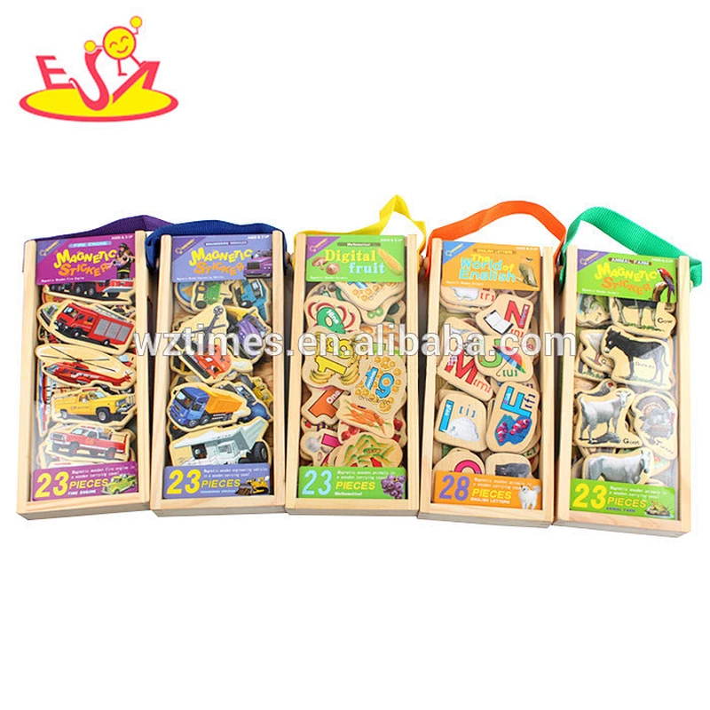 wholesale baby magnetic shapes toy construction 23 pieces wooden magnetic shapes toy kids magnetic shapes toy W14J005