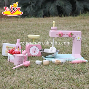 wholesale pretend play pink wooden kids baking set top fashion wooden kids baking set W10D013