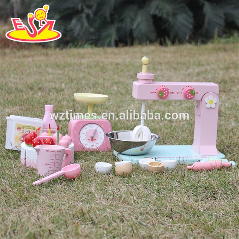 wholesale pretend play pink wooden kids baking set top fashion wooden kids baking set W10D013