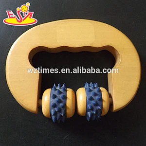 Low price wooden mini roller massager for body health W02A112