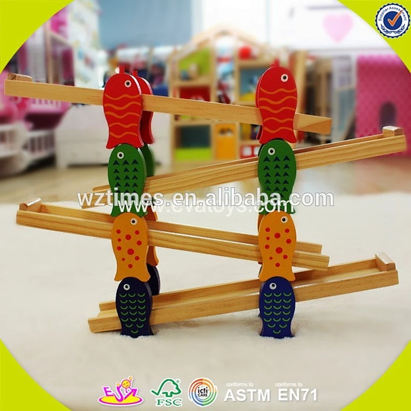 2018 wholesale cheap wooden marble runs toys for kids W04E026