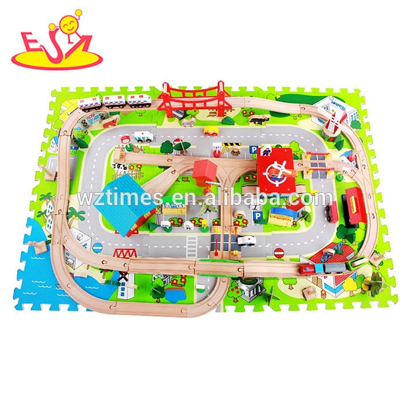 high quality kids wooden toy train tracks for wholesale W04C059
