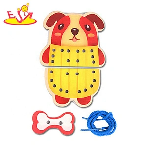 New arrival early development wooden lacing toys for toddlers W11E112