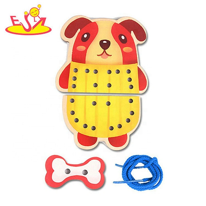 New arrival early development wooden lacing toys for toddlers W11E112