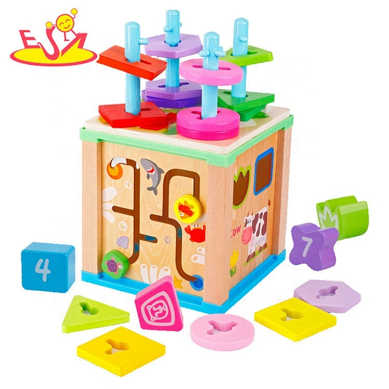 2019 Most popular educational wooden play cube game for children W12D172