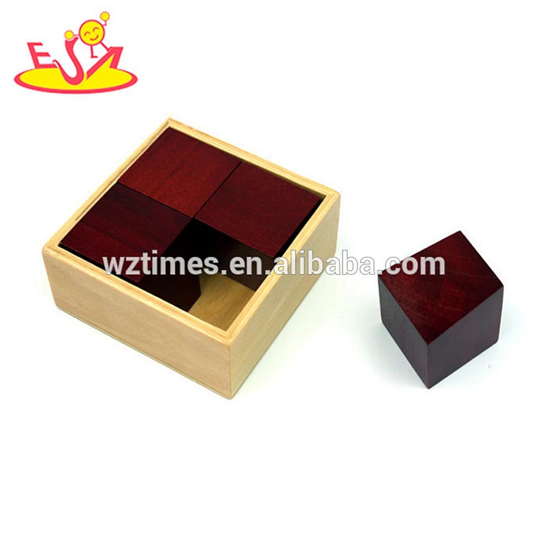 Wholesale early childhood unlock toy wooden puzzle game for children W11C052