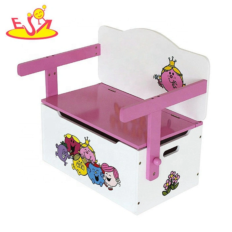 High quality small wooden toy box bench for children W08C279