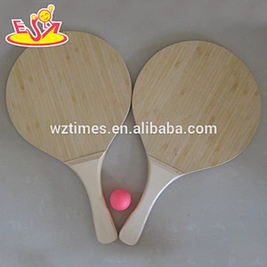 Wholesale wonderful beach ball toy wooden beach rackets set for kids' muslc exercise W01A112