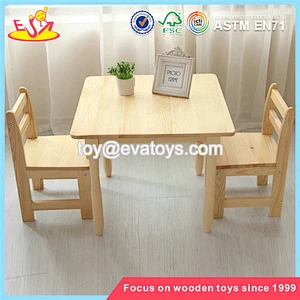 Wholesale beautiful children wooden square table and chair used for study and eating W08G233