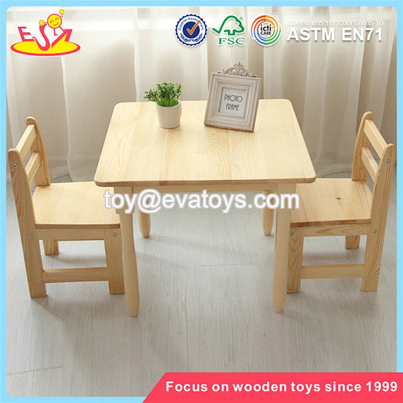 Wholesale beautiful children wooden square table and chair used for study and eating W08G233