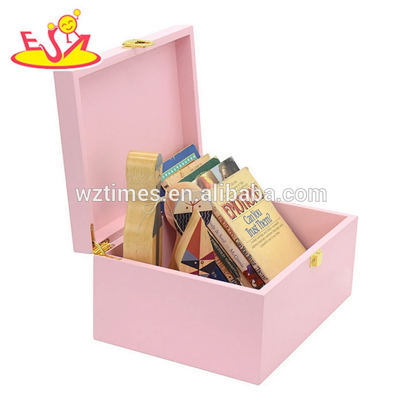 2018 wholesale pink wooden kids storage boxes high quality wooden kids storage boxes best wooden kids storage boxes W08C175