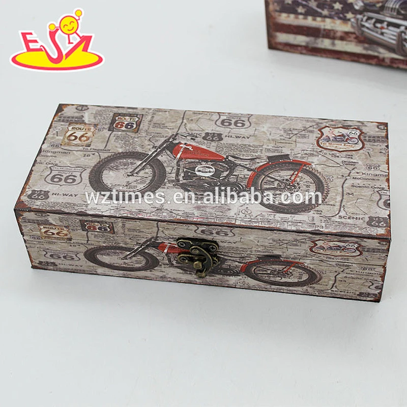 Wholesale cool style small wooden storage box high quality small wooden box W18A016