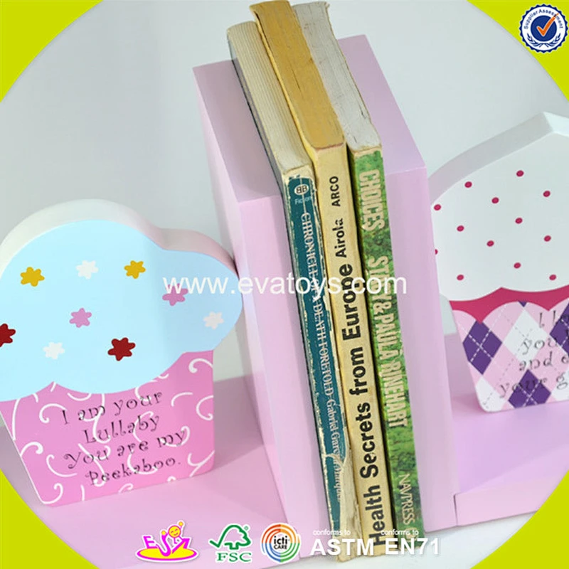 wholesale fashion children wooden ice cream book ends W08D053